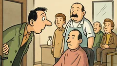 Vic: Moški vstopi v frizerski salon…