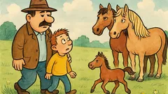 Vic: Hodita po travniku oče in sin