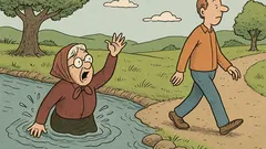 Vic: Babica pade v reko—kdo pomaga?