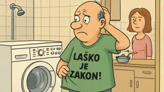 Vic: Kosir vstopi v kopalnico oprat majico