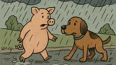 Vic: Gresta prašič in pes po cesti...