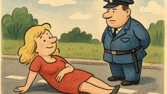 Vic: Zakaj blondinka leži na cesti?