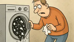 Vic: Robčki v stroju s črnim perilom