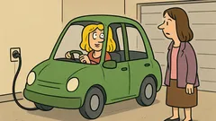 Vic: Blondinka kupi električni avto, kabel?