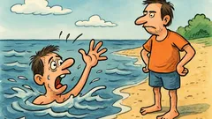 Vic: Moški se utaplja v morju...