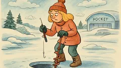 Vic: Gre blondinka pozimi na ribolov...