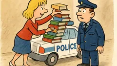 Vic: Blondinka v Angliji zloži knjige na police