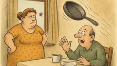 Vic: »Mati, si debela,« reče mož