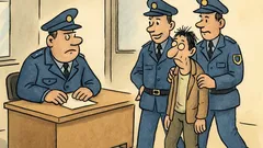 Vic: Policista pripeljeta neznanca v postajo