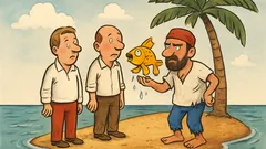 Vic: Trije brodolomci ujamejo zlato ribico